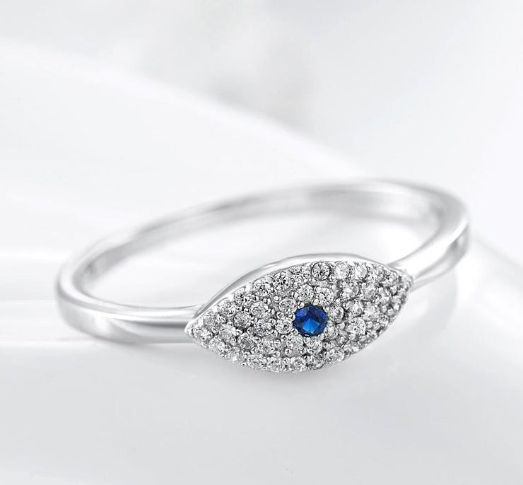 Importé - Bague Argent œil Bleu