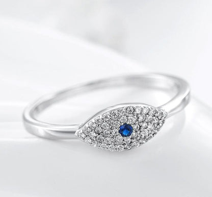 Importé - Bague Argent œil Bleu