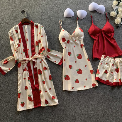 Importe - Ensemble Pyjama Sexy Femme En Dentelle 4 Pièces