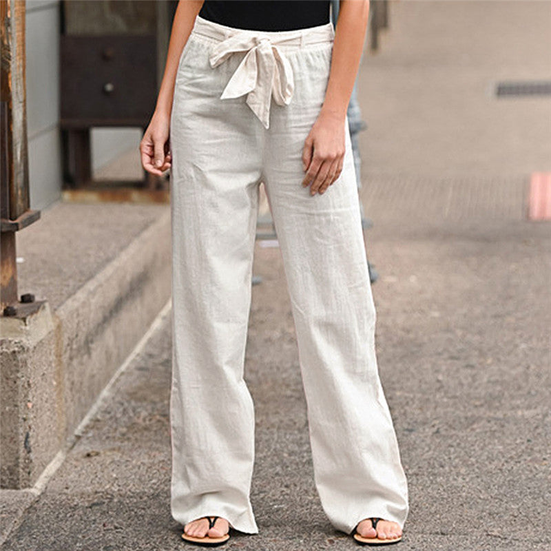 Importé - Pantalon Pour Femme à Bas Large En Cotton Lin
