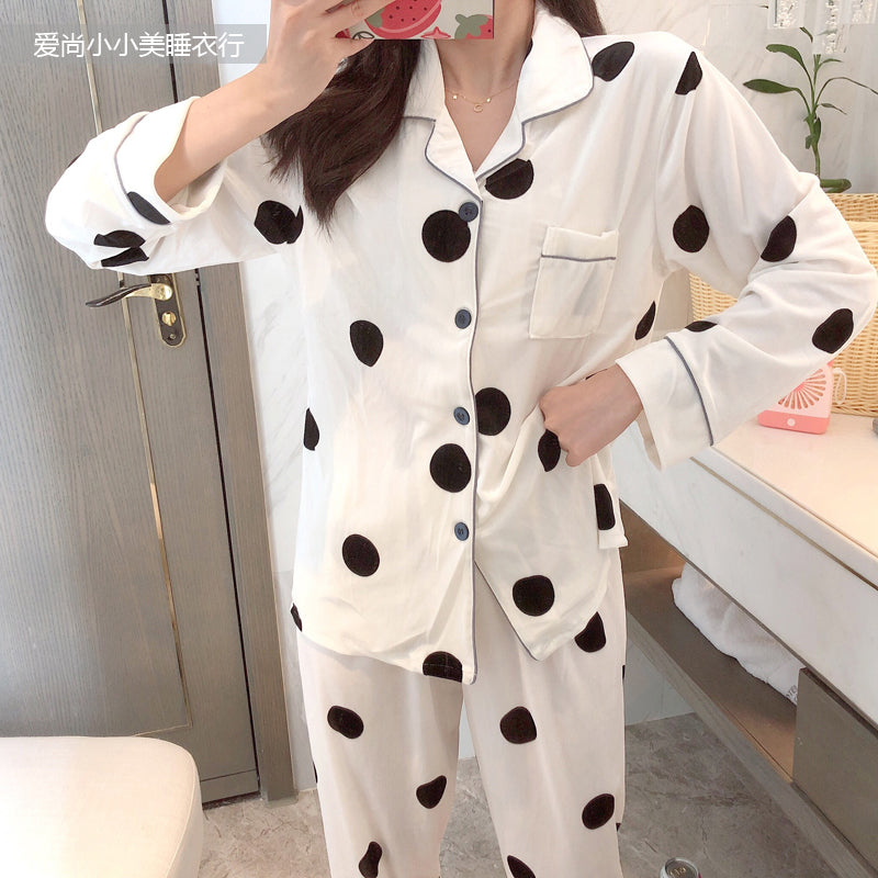 Importe - Ensemble Pyjamas Nuisette Femme 2 Pièces Manche Longue Velours