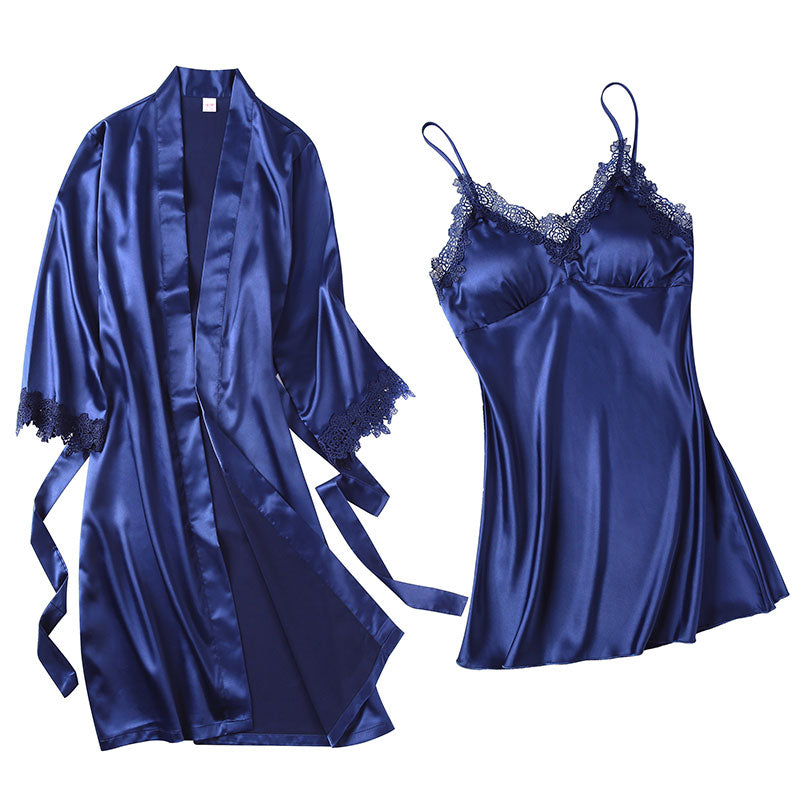 Importé - Ensemble 2 Pièces Robe Nuisette En Soie