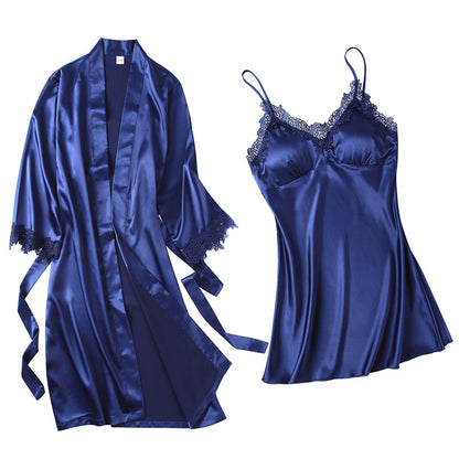 Importé - Ensemble 2 Pièces Robe Nuisette En Soie