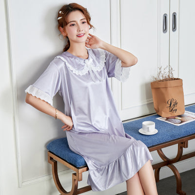 Importé - Pyjamas Femme Manches Courte Sexy En Soie