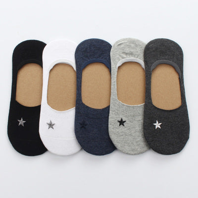 Importé - Lot de 5 & 10 Paires de Chaussettes Fines  Invisibles Antidérapantes 100% Coton