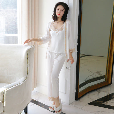 Importe - Ensemble Pyjamas Femme Nuisette Mince 3 Pièces
