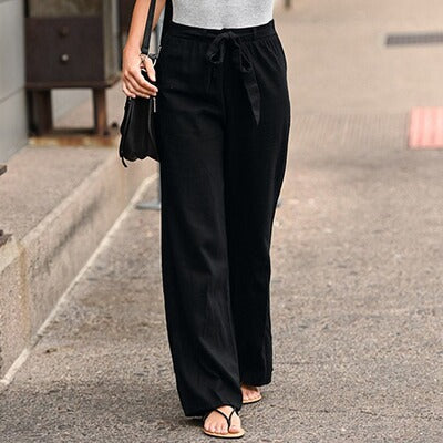 Importé - Pantalon Pour Femme à Bas Large En Cotton Lin