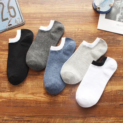 Importé - Lot de 5 Paires de Chaussettes Sport 100% Coton Couleur Unie