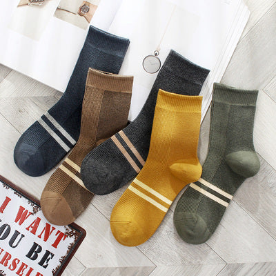 Importé - Lot de 5 Paires de Chaussettes Montante Style Sport 100% Coton