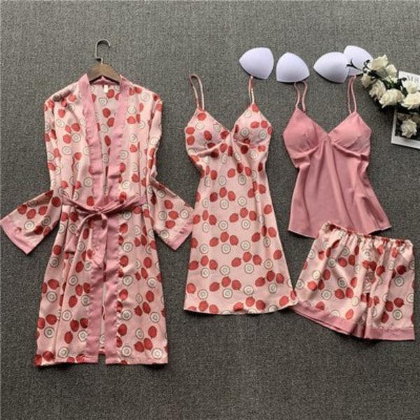 Importe - Ensemble Pyjama Sexy Femme En Dentelle 4 Pièces