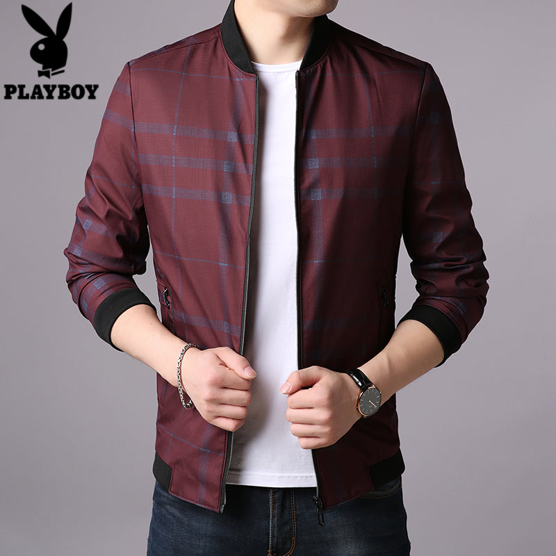 Importé - Veste Jacket Playboy Slim en Sky pour Hommes