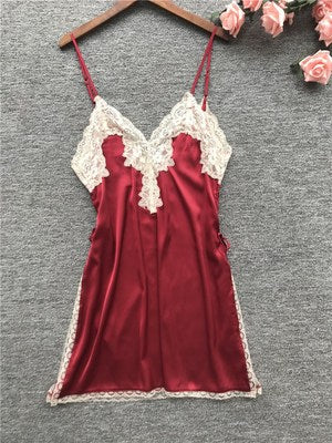 Importe - Pyjamas Robe Sexy Femme Nuisette Une Pièce Col En V