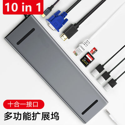 Importé -  Station D'accueil Multifonction 10 En 1 Type-C USB 3.0 / HDMI / VGA Charge PD 4K HD