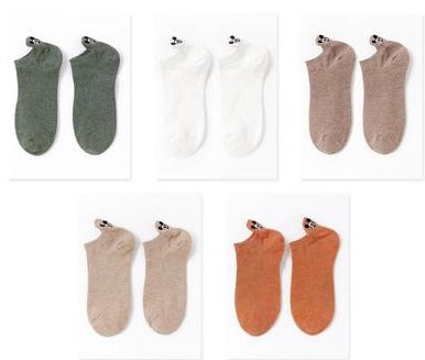 Importé - Lot de 5 Paires de Chaussettes 100% Coton Style Rétro