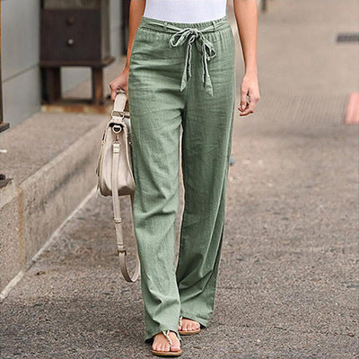 Importé - Pantalon Pour Femme à Bas Large En Cotton Lin