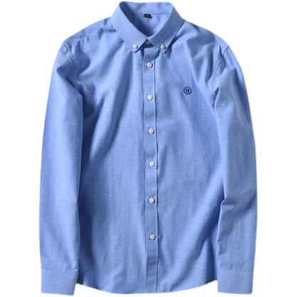 Importé - Chemise Oxford Coton Homme Brodée Manches Longues