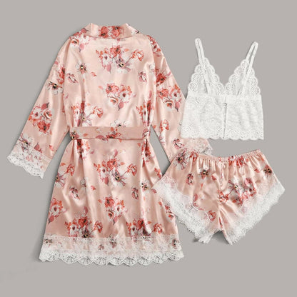 Importe - Nuisette Pyjama Femme en Dentelles 3 Pièces