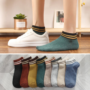 Importé - Lot de 5 Paires de Chaussettes Femme  Sport 100% Coton Tendance
