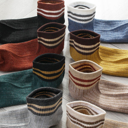 Importé - Lot de 5 Paires de Chaussettes Femme  Sport 100% Coton Tendance