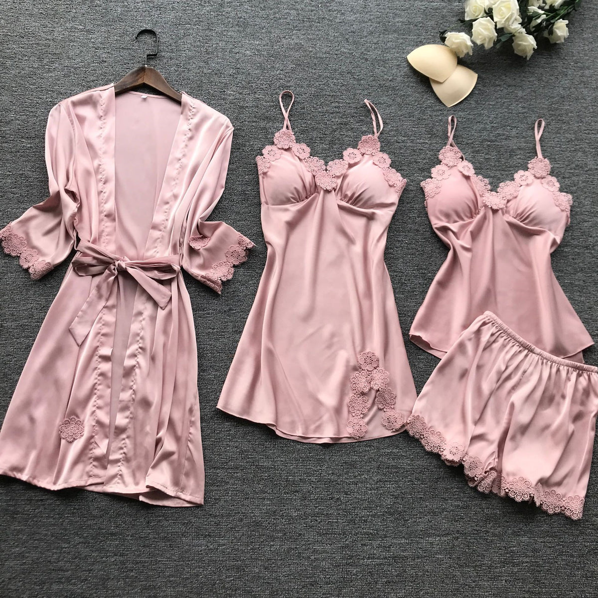 Importe - Ensemble De Pyjama Sexy Femme 4 Pièces