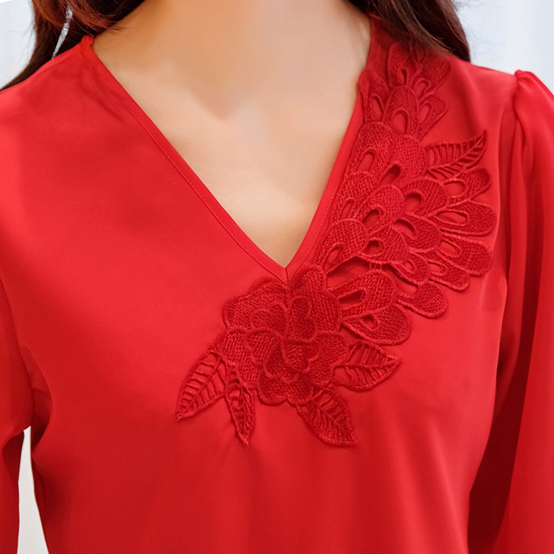 Importe - Ensemble Pyjamas Femme Nuisette Manches Coutres En Soie