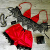 Importe - Ensemble De Nuit Femme Soutien-Gorge + Shorts En Satin De Soie