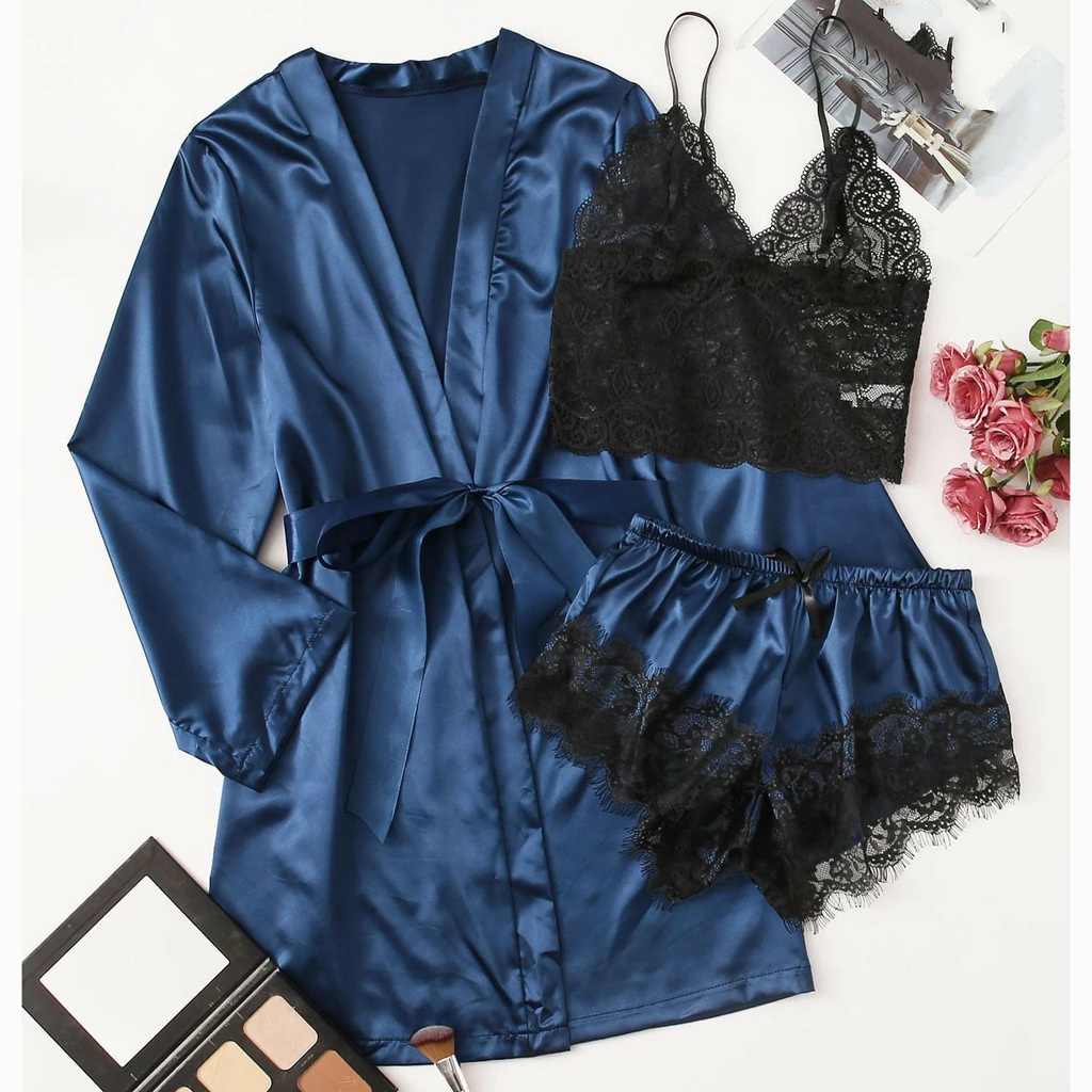 Importe - Ensemble Pyjama Sexy  Femme 3 Pièces En Dentelle