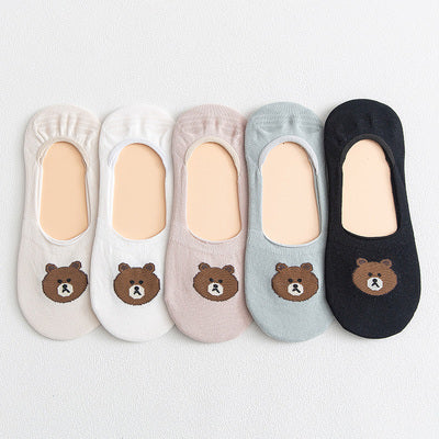Importé - Lot de 5 Paires de Chaussettes 100% Coton Style Rétro