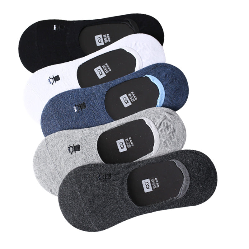 Importé - Lot de 5 & 10 Paires de Chaussettes Fines  Invisibles Antidérapantes 100% Coton