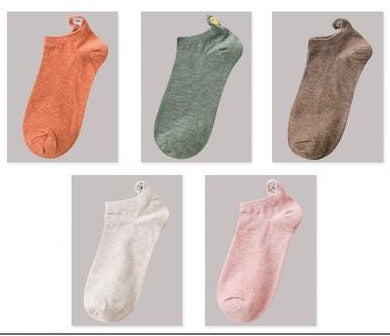 Importé - Lot de 5 Paires de Chaussettes 100% Coton Style Rétro