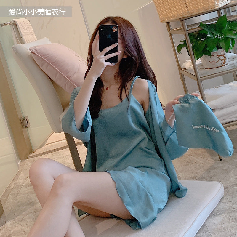 Importe - Ensemble Pyjamas Femme Nuisette 3 Pièces