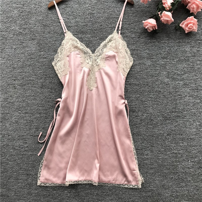 Importe - Pyjamas Robe Sexy Femme Nuisette Une Pièce Col En V