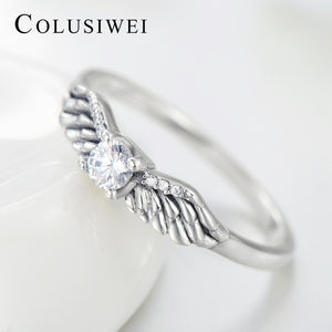 Importé -  Alliance en Argent Ailes d'Ange