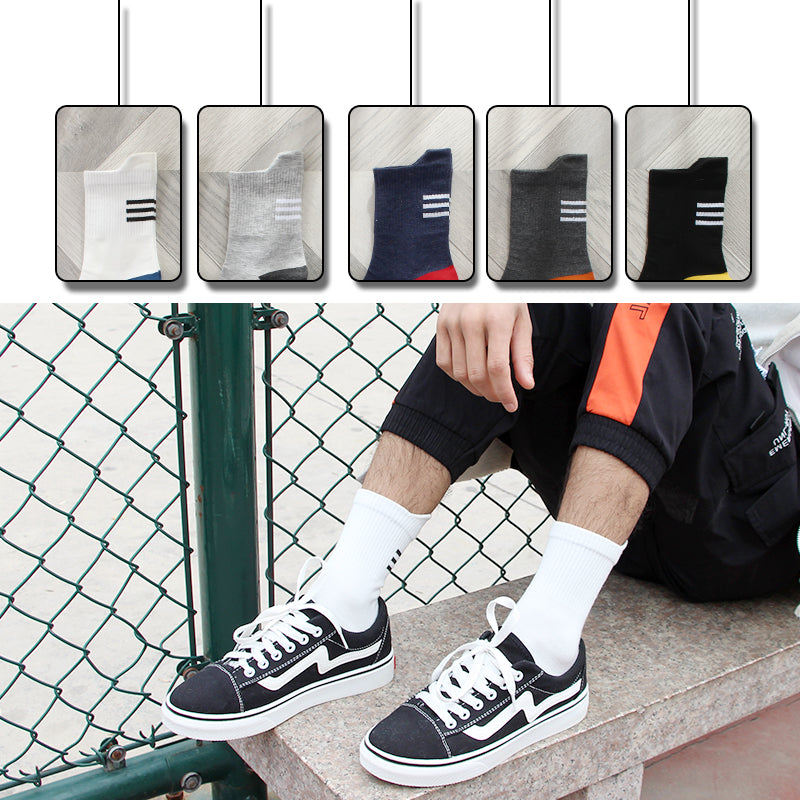 Importé - Lot de 5 Paires de Chaussettes Montante Style Rétro 100% Coton