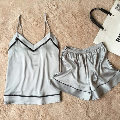 Importe - Ensemble Pyjamas  A Col Femmes Sexy 2 Pièces "Haut + Short"