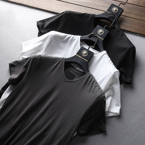 Importé - T-Shirt Sport Coton Homme Décontracté Col V