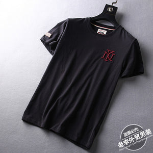 Importé - T-Shirt Hommes Décontractés Manches Courtes Brodé