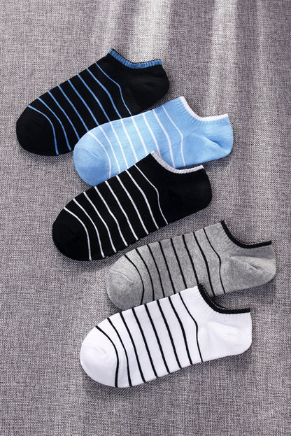Importé - Lot de 5 Paires de Chaussettes Sport A Rayures 100% Coton