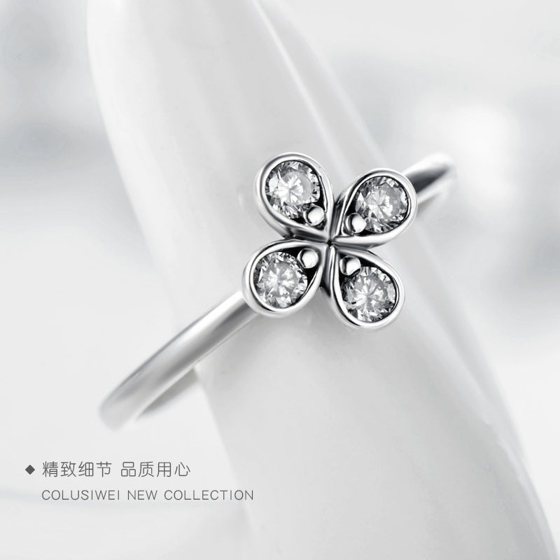 Importé - Bague Trèfle à Quatre Feuilles