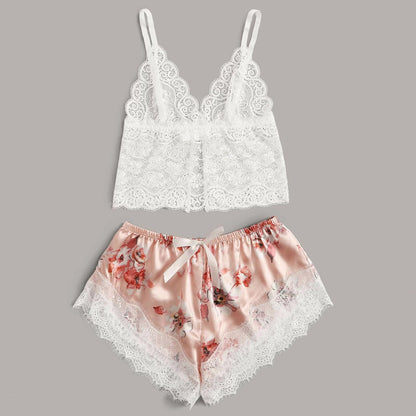 Importe - Nuisette Pyjama Femme en Dentelles 3 Pièces