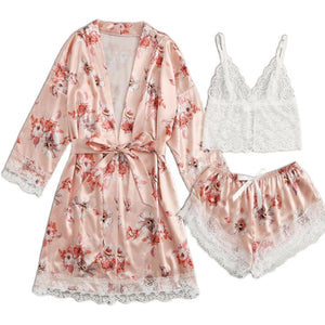 Importe - Nuisette Pyjama Femme en Dentelles 3 Pièces