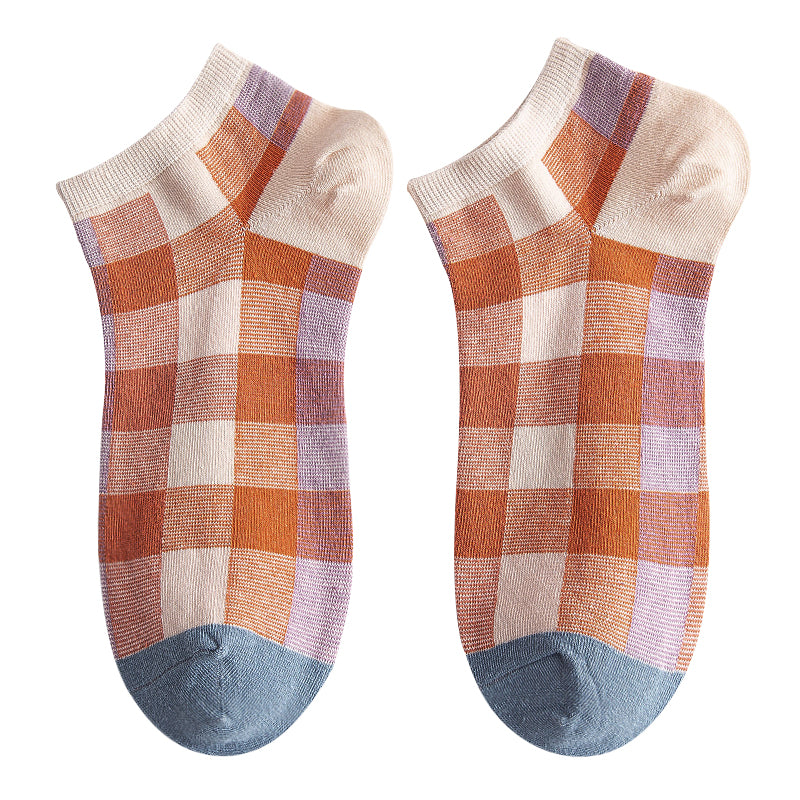 Importé - Lot de 5 Paires de Chaussettes 100% Coton Style Rétro