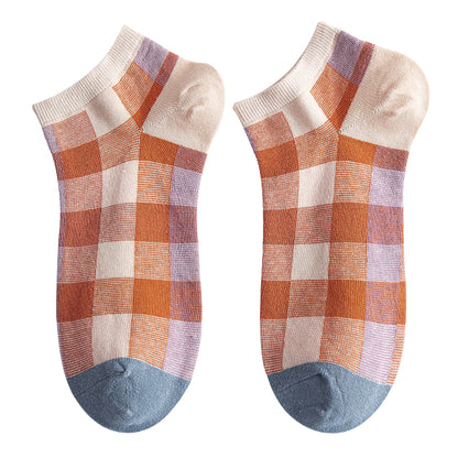 Importé - Lot de 5 Paires de Chaussettes 100% Coton Style Rétro