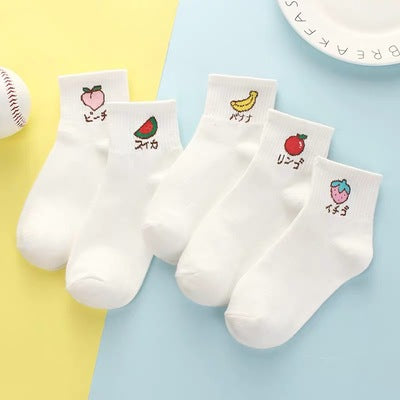 Importé - Lot de 5 Paires de Chaussettes Femme  Sport 100% Coton Tendance