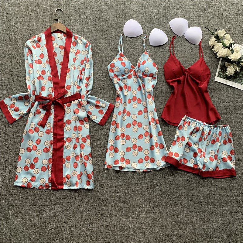 Importe - Ensemble Pyjama Sexy Femme En Dentelle 4 Pièces