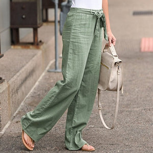 Importé - Pantalon Pour Femme à Bas Large En Cotton Lin