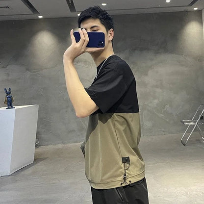 Importé - T-shirt Homme Manches Courtes Mode Rétro Avec Poche
