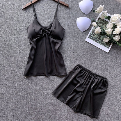 Importe - Ensemble De Pyjama Sexy Femme 2 Pièces Avec Bretelles Col En V