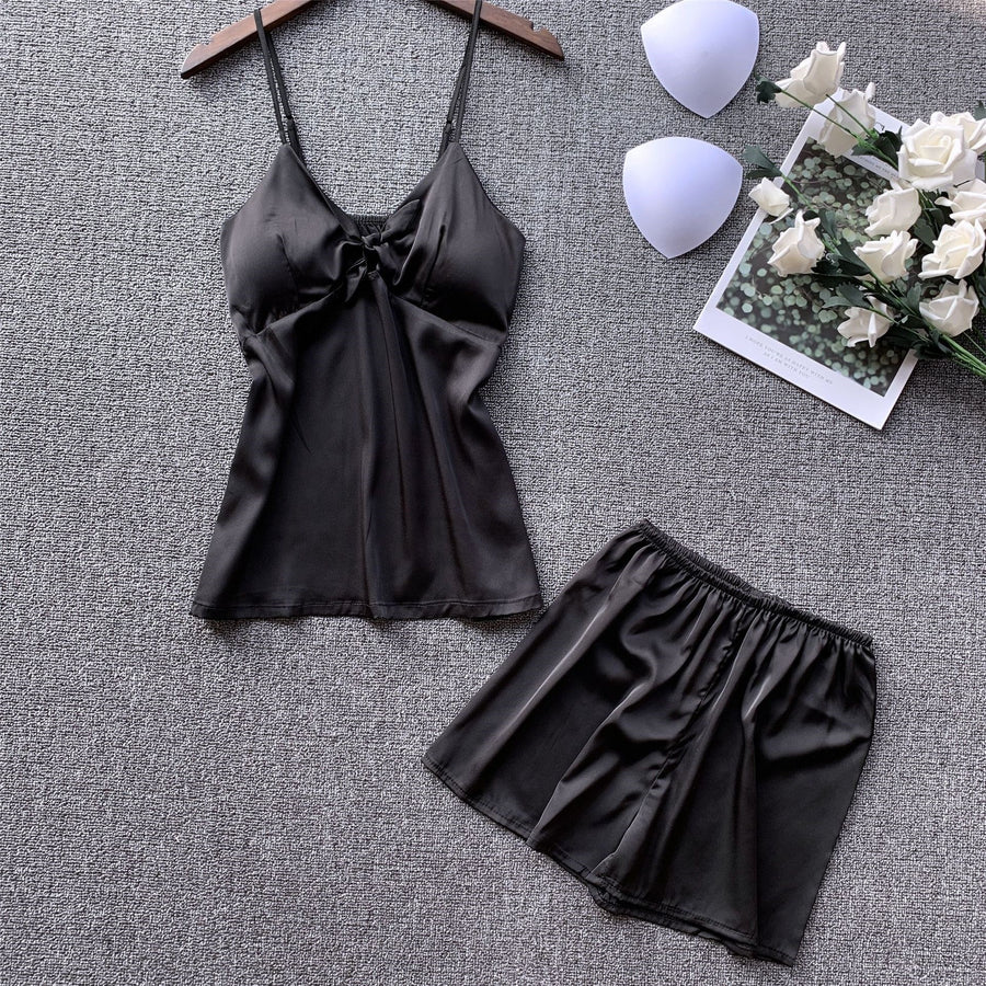 Importe - Ensemble De Pyjama Sexy Femme 2 Pièces Avec Bretelles Col En V