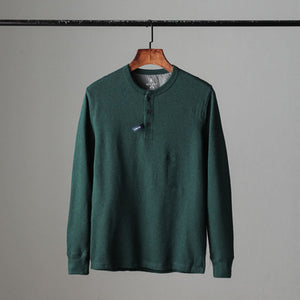 Importé - Polo Hommes à Manches Longues Avec Col Henry